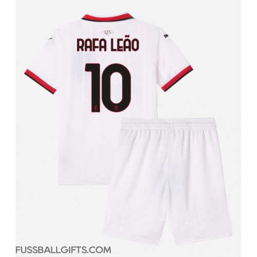 AC Milan Rafael Leao #10 Fußballbekleidung Auswärtstrikot Kinder 2024-25 Kurzarm (+ kurze hosen)